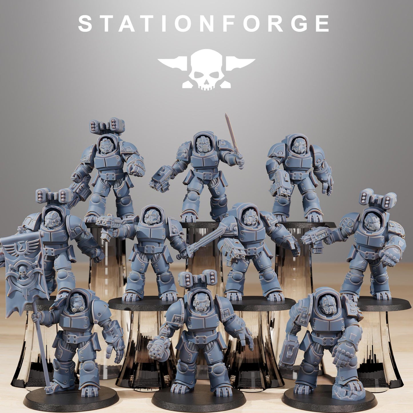 Socratis Vanguard, Modular Sci-Fi Marine warriors by STATIONFORGE, Grimdark Wargames Proxy
