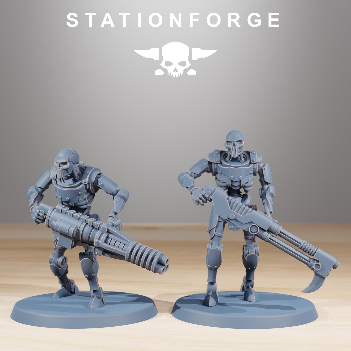 Astronet X1 Infantry, Modular Sci-Fi Undead Robot Warriors by STATIONFORGE, Grimdark Wargames Proxy