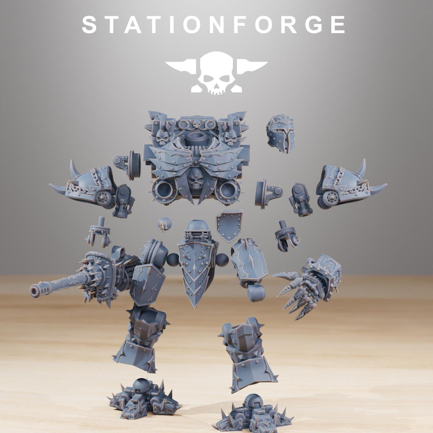 Pythonicus Defender Mk2, Modular Sci-Fi Titanic Warbot by STATIONFORGE, Grimdark Wargames Proxy