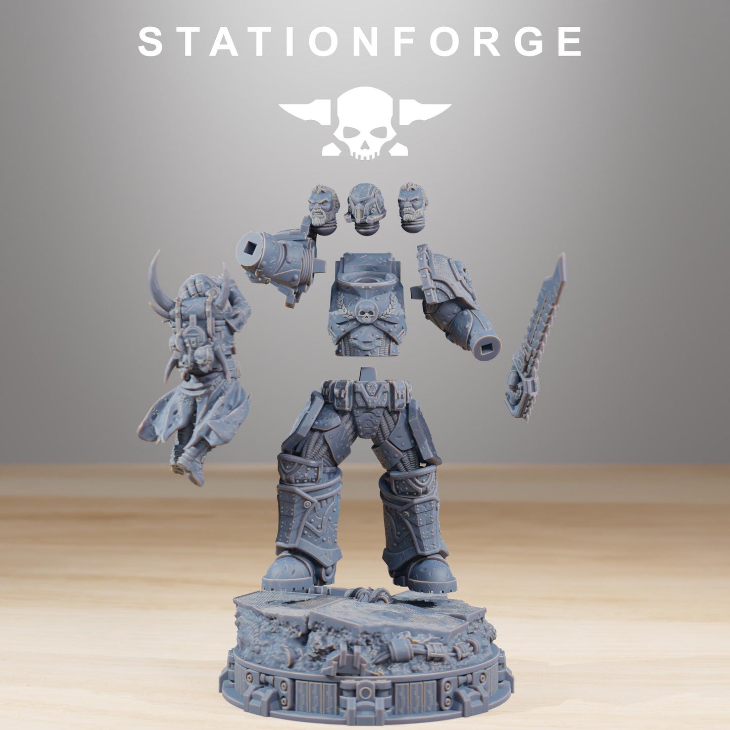 Socratis Collectible, Modular Sci-Fi Marine warriors by STATIONFORGE, Grimdark Wargames Proxy