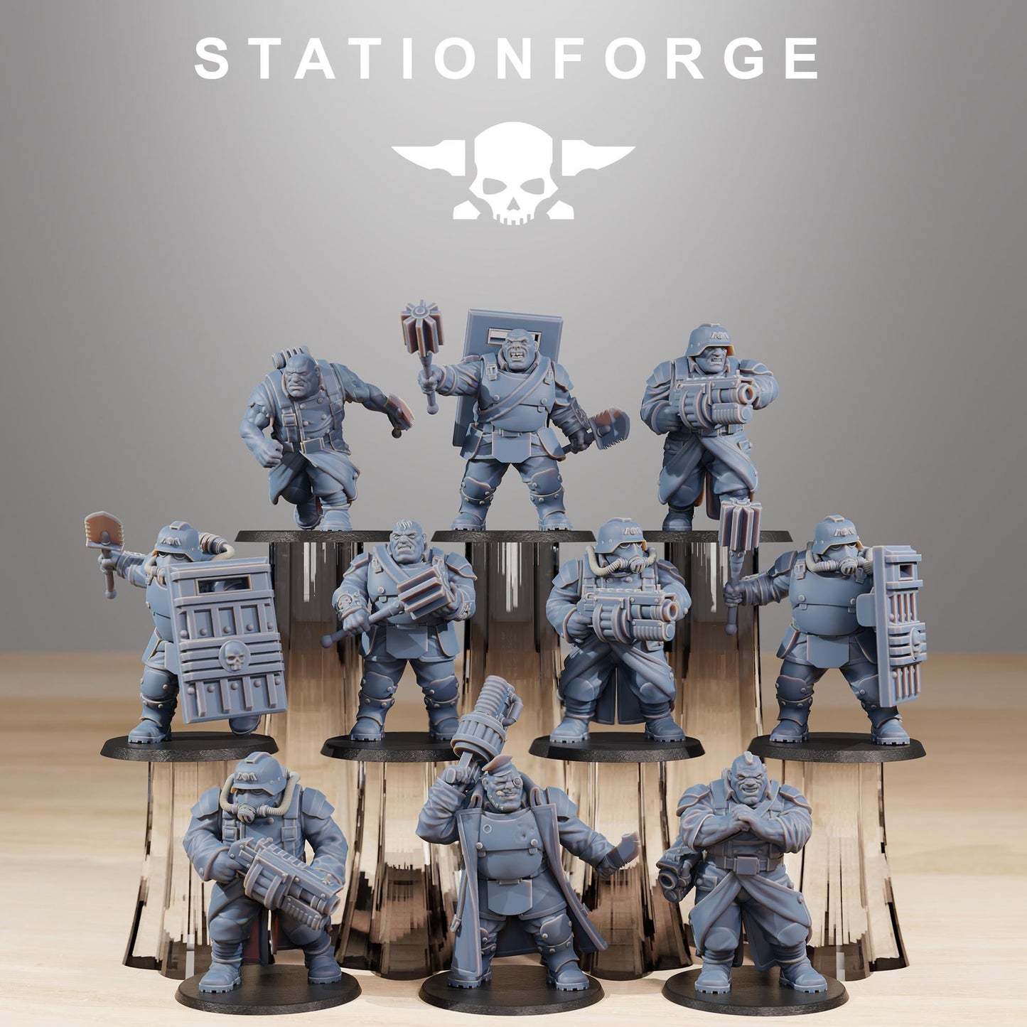 GrimGuard Mutants, Imperial Guard Proxy, Sci-Fi Wargames Miniatures by STATIONFORGE