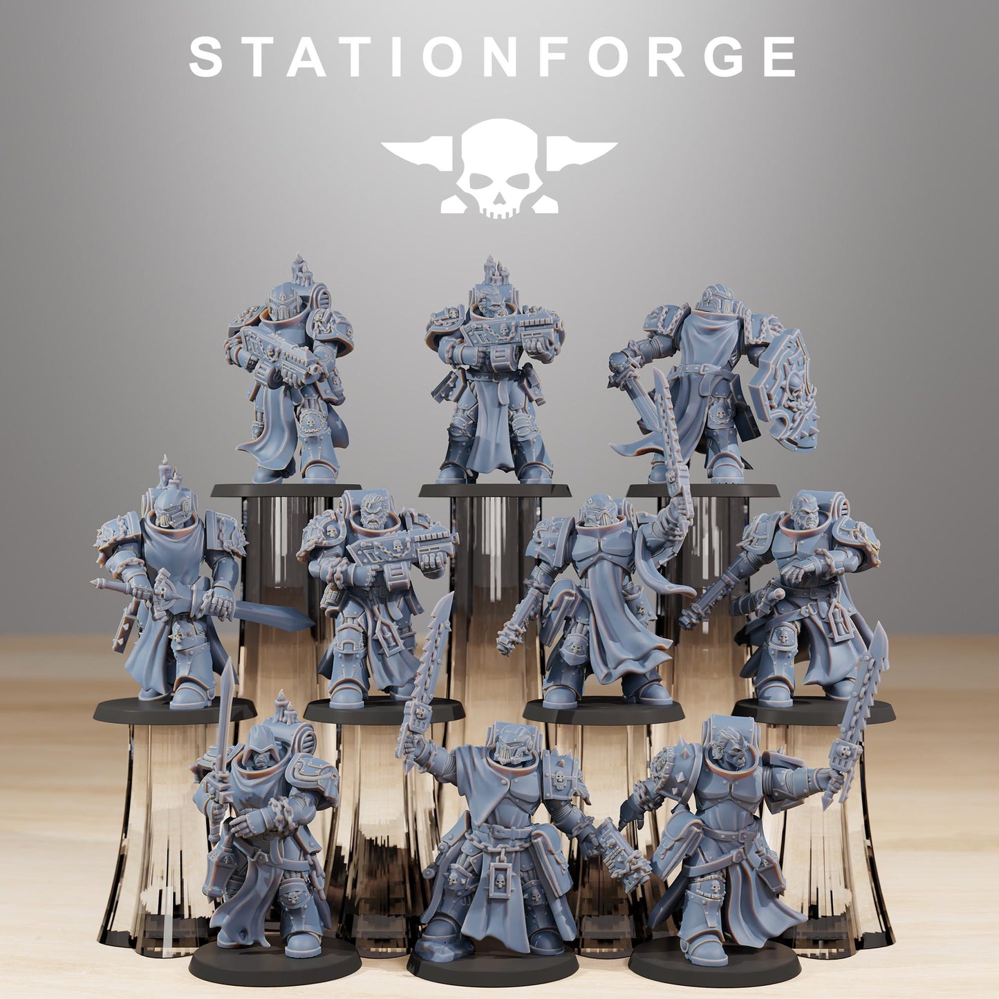 Socratis Crusaders, Modular Sci-Fi Marine warriors by STATIONFORGE, Grimdark Wargames Proxy