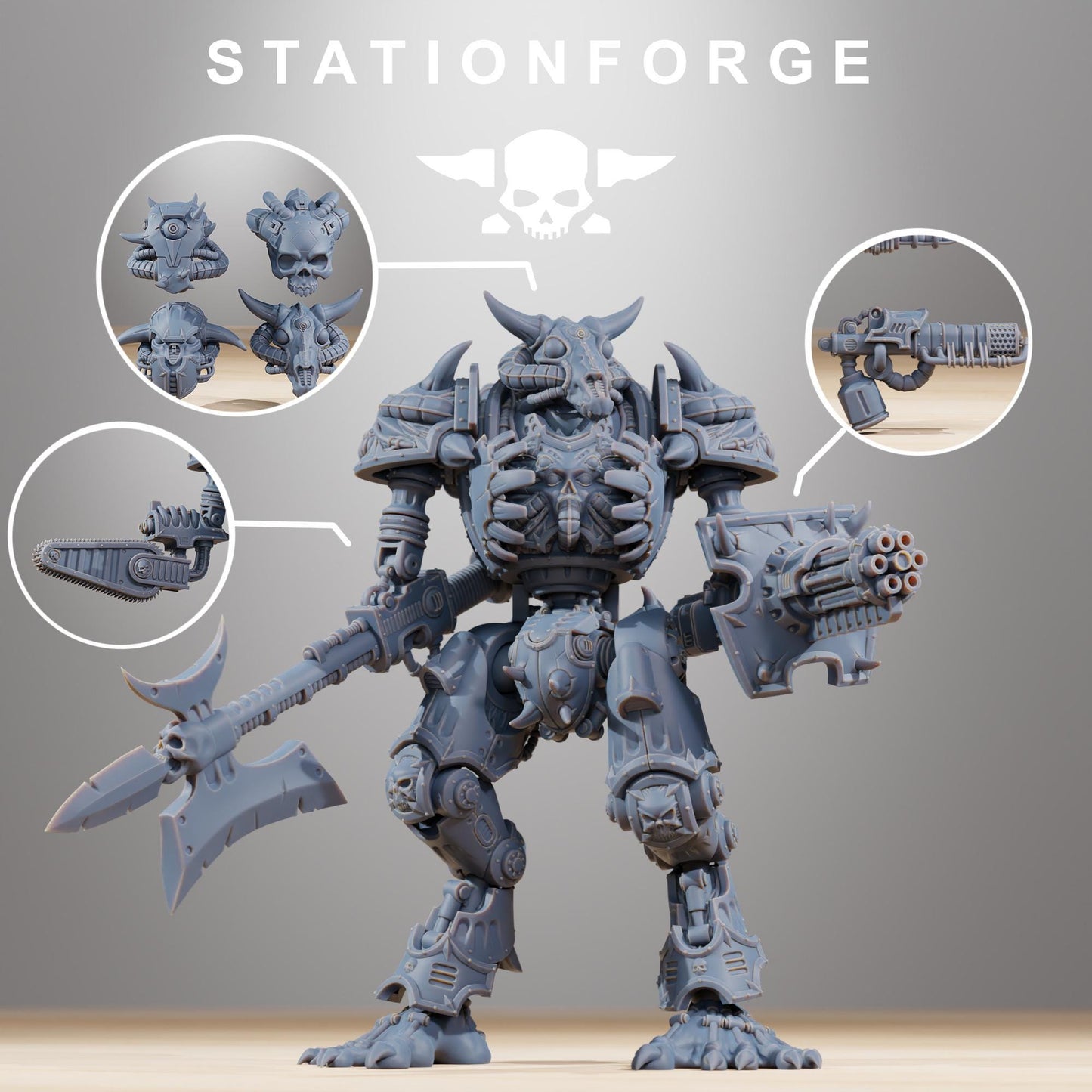 Pythonicus Armageddon, Modular Sci-Fi Titanic Warbot by STATIONFORGE, Grimdark Wargames Proxy