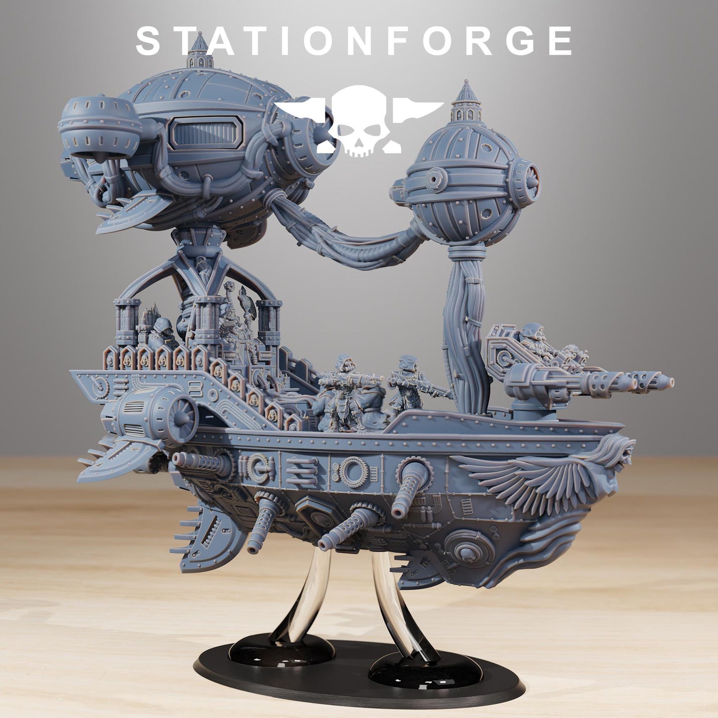 Scavenger Floating Chapel, Space Techno-bots, modular Sci-Fi warriors by STATIONFORGE, Sci-Fi Wargames Cyber-themed Grimdark miniatures