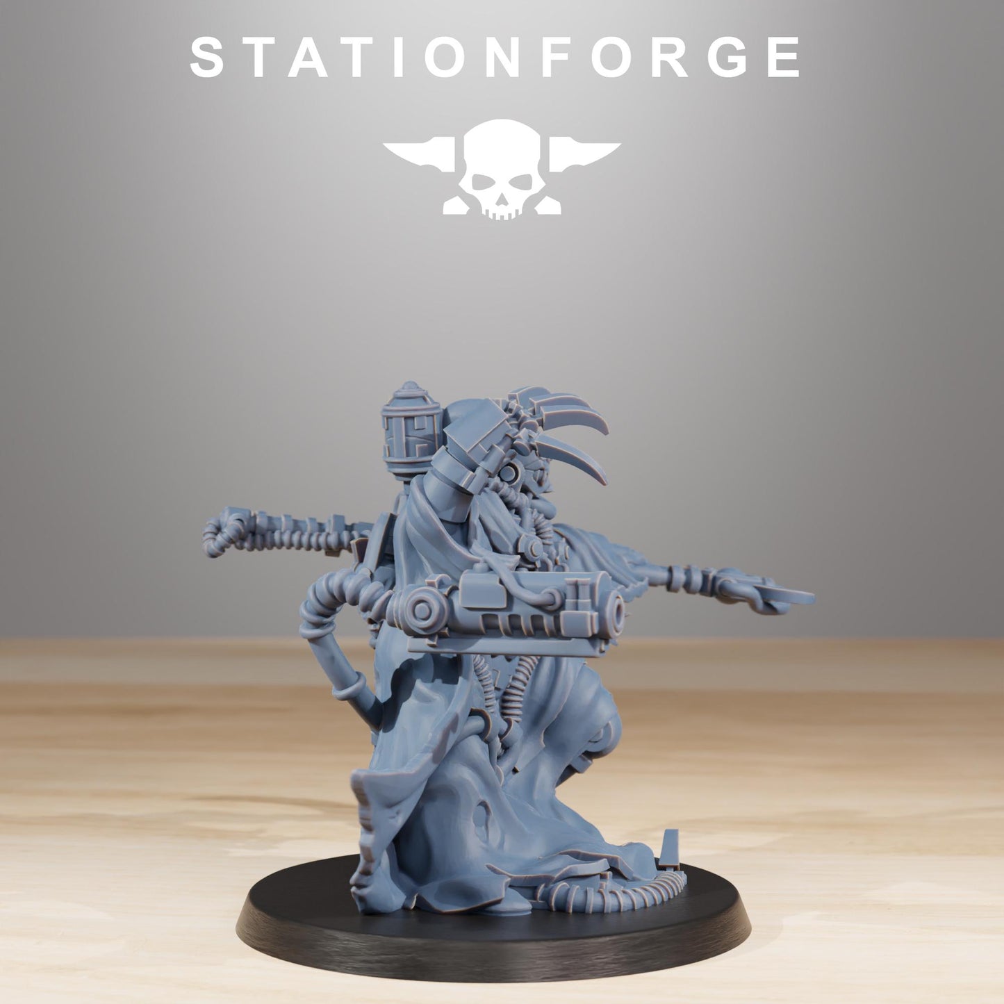 Scavenger The Seer, Space Techno-bots, modular Sci-Fi warriors by STATIONFORGE, Sci-Fi Wargames Cyber-themed Grimdark miniatures