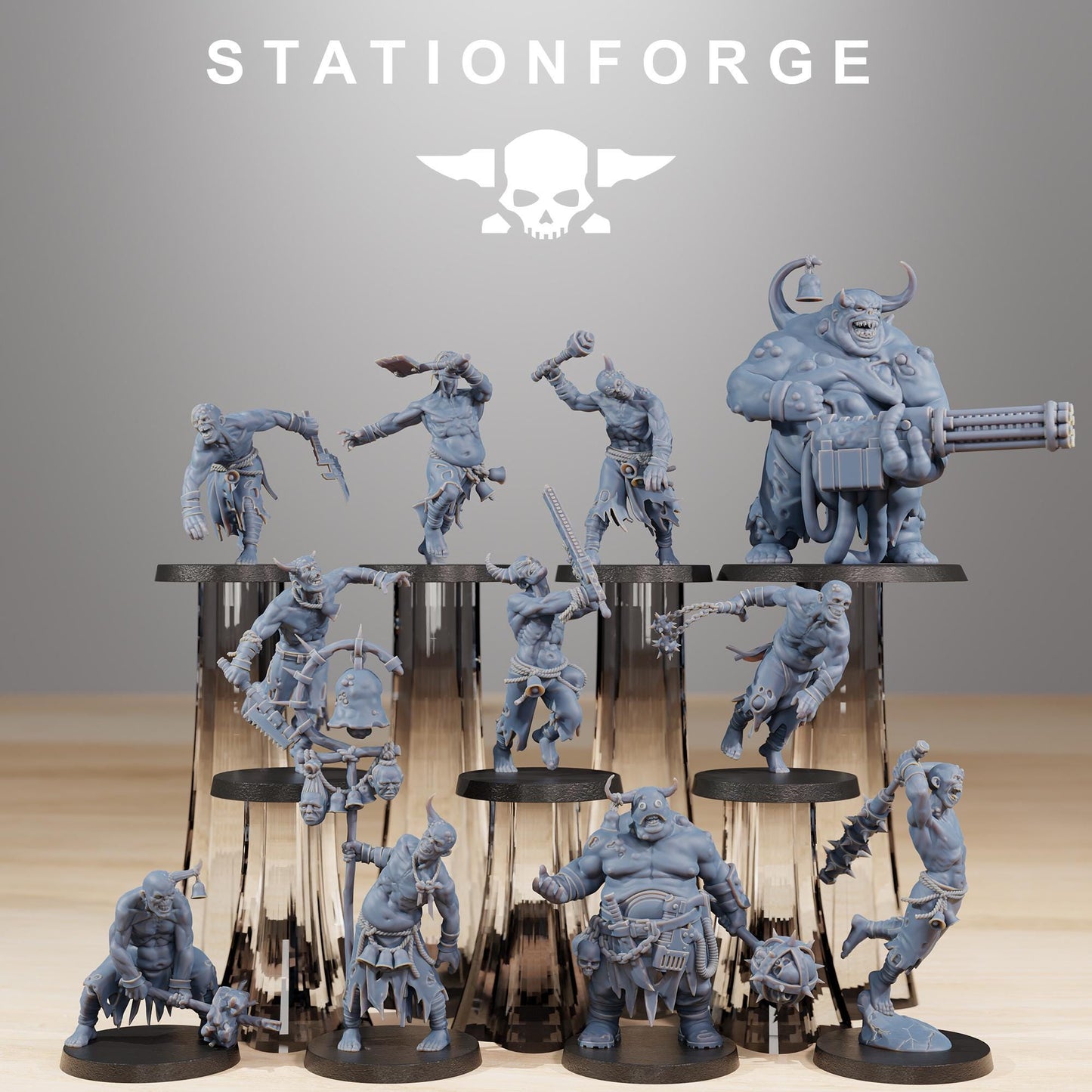 Corrupted Guard Walkers, Chaos Worshipper Sci-Fi Wargames Miniatures by STATIONFORGE, Corrupted Imperial Guard