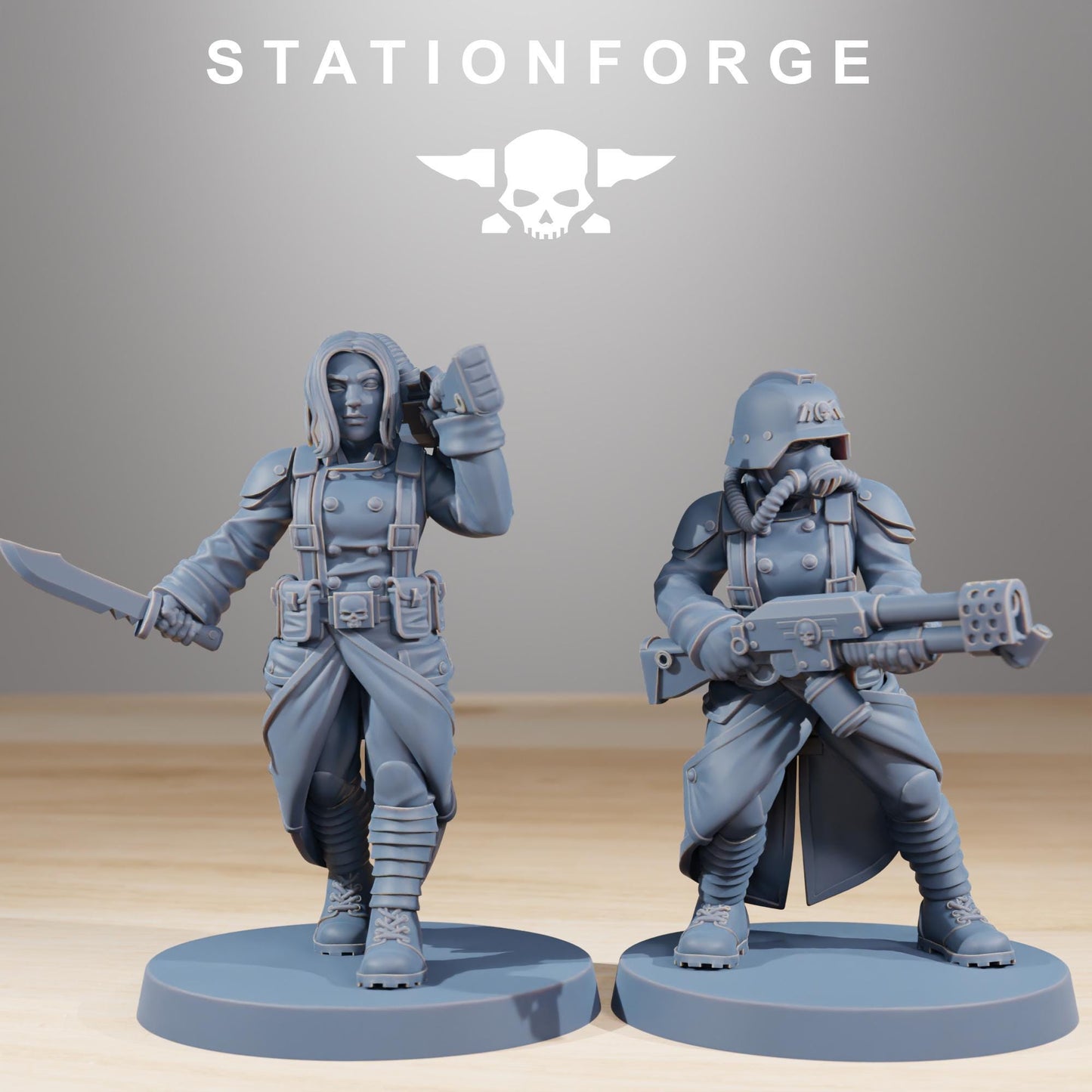 GrimGuard Sisters of War, Death Korps Proxy, Sci-Fi Wargames Miniatures by STATIONFORGE