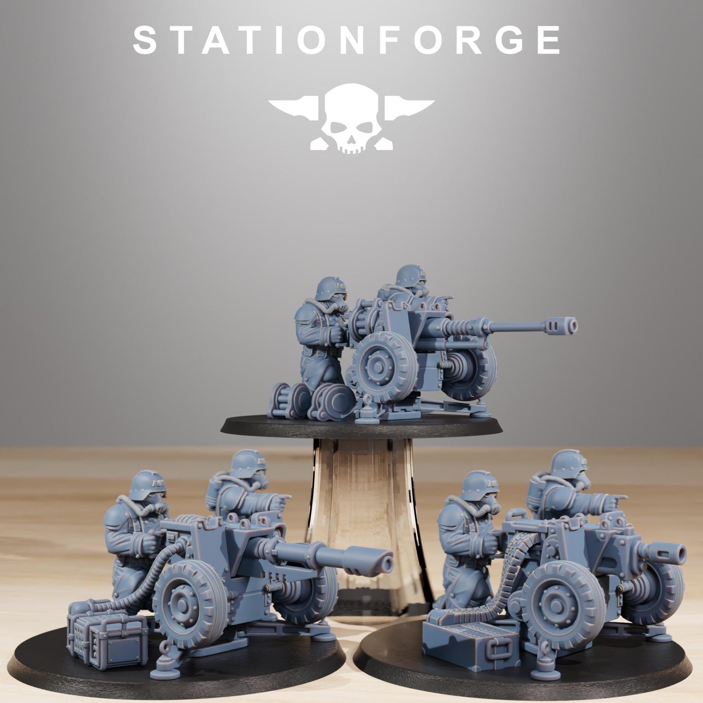 GrimGuard Battle Weapons, Heavy Weapons Team,  Imperial Guard Miniatures by STATIONFORGE