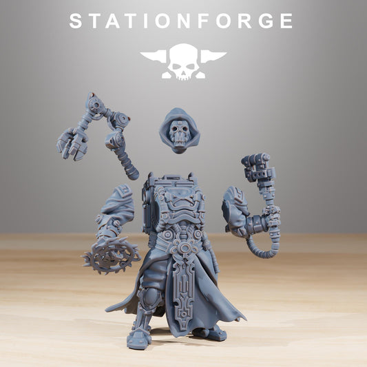 Scavenger Techno Priest, Space Techno-bots, modular Sci-Fi warriors by STATIONFORGE, Sci-Fi Wargames Cyber-themed Grimdark miniatures