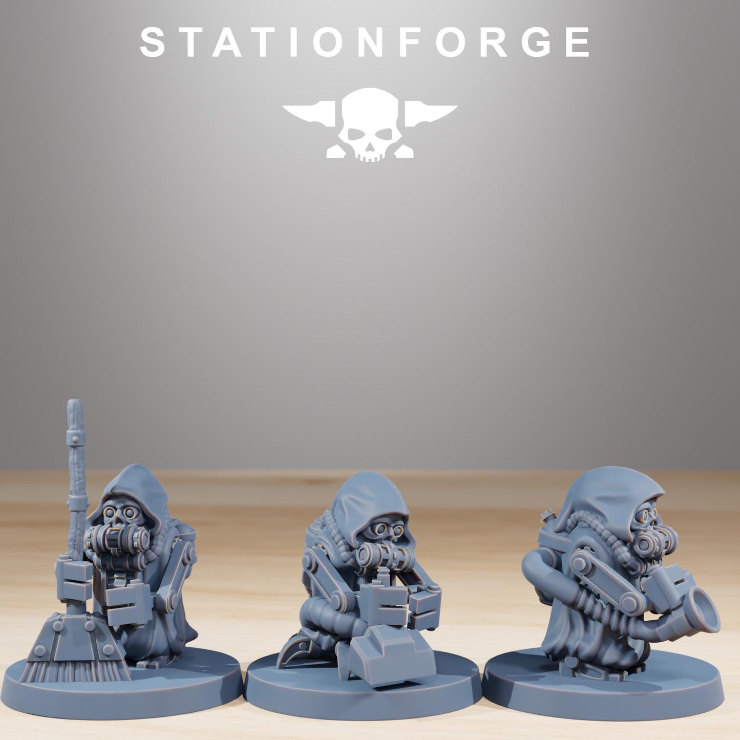 Bobby Gang, Mechanical Drone Bots, Sci-Fi Wargames Miniatures by STATIONFORGE