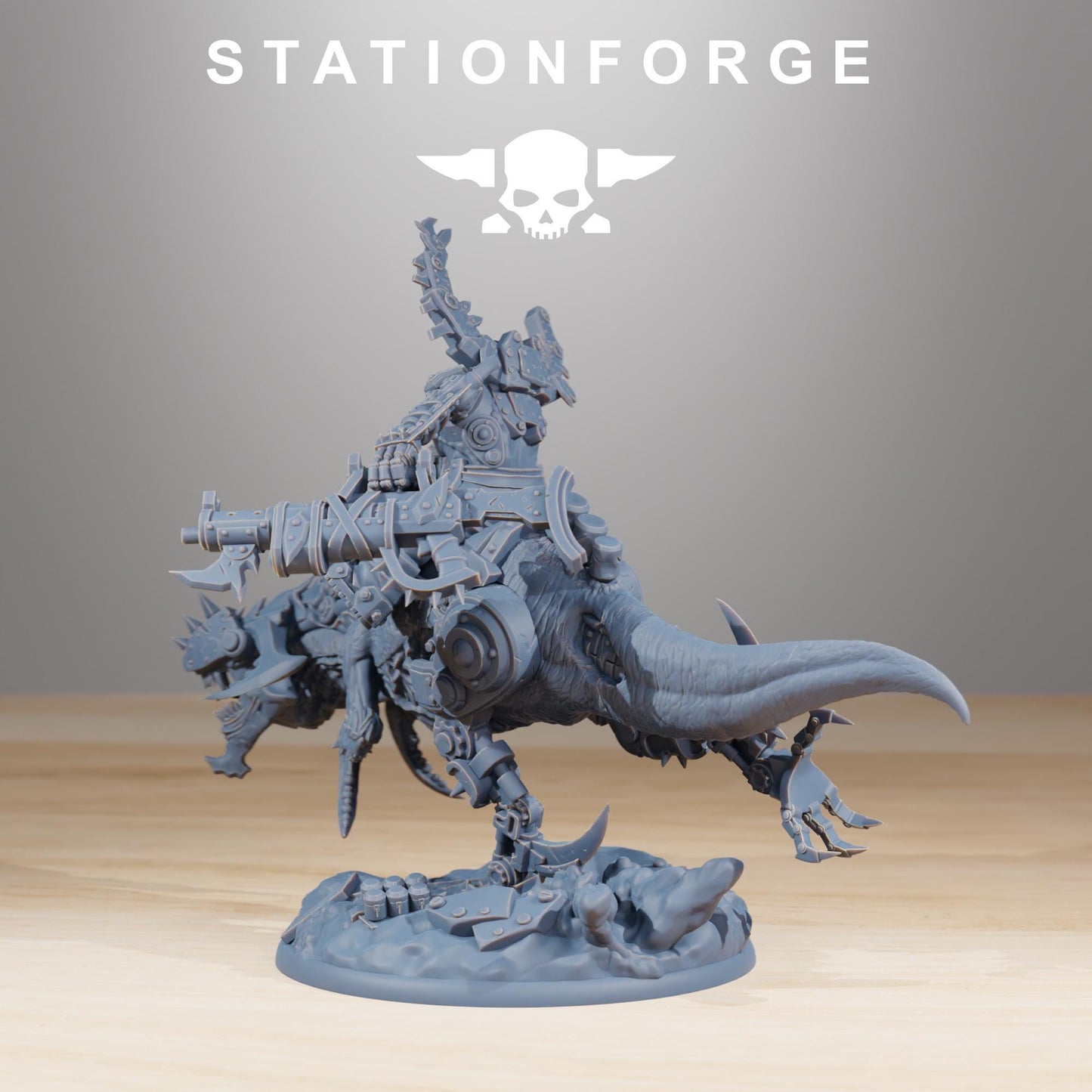 Orkaz Beast Boss, Space-Faring Orkish Menace Sculpted by STATIONFORGE, Grimdark Compatible, Sci-Fi Wargame Scale