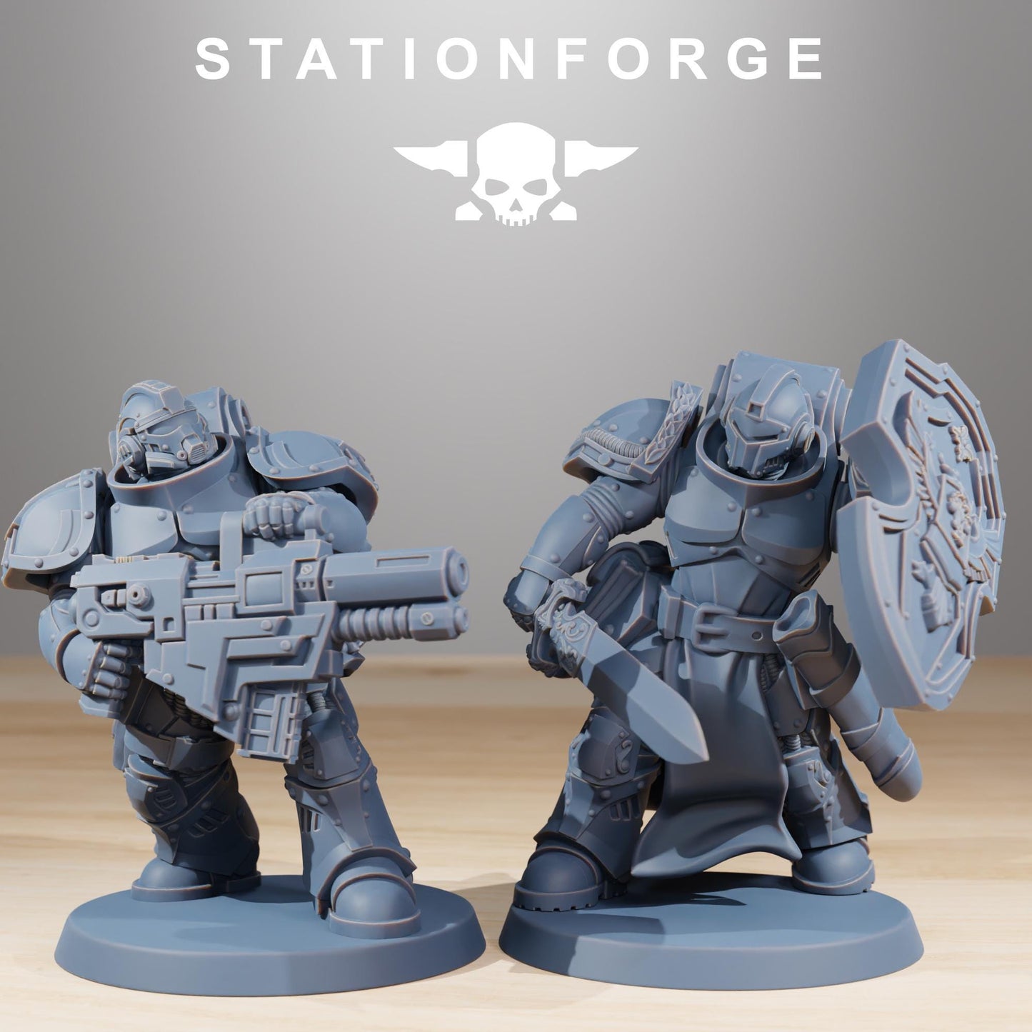 Socratis Knights, Modular Sci-Fi Marine warriors by STATIONFORGE, Grimdark Wargames Proxy