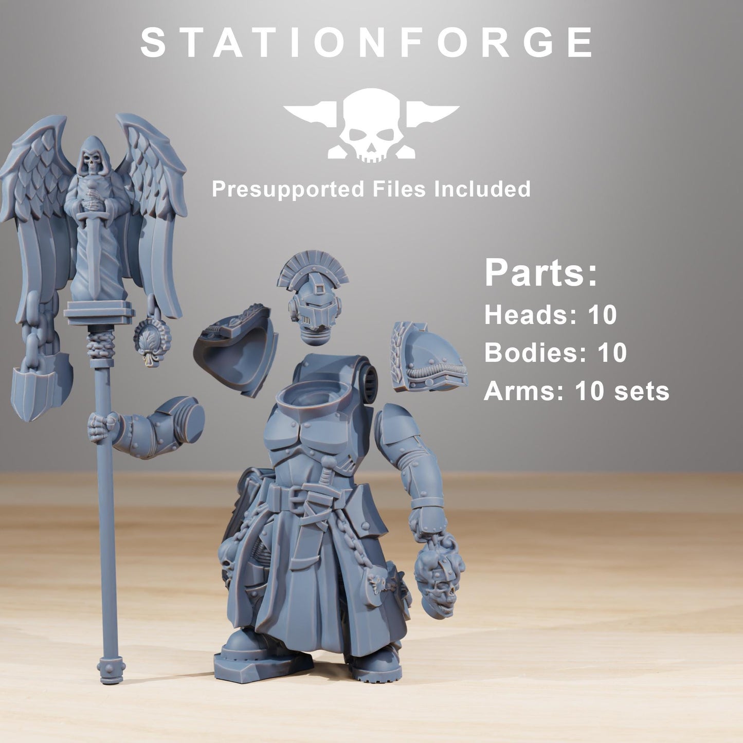 Socratis Knights, Modular Sci-Fi Marine warriors by STATIONFORGE, Grimdark Wargames Proxy