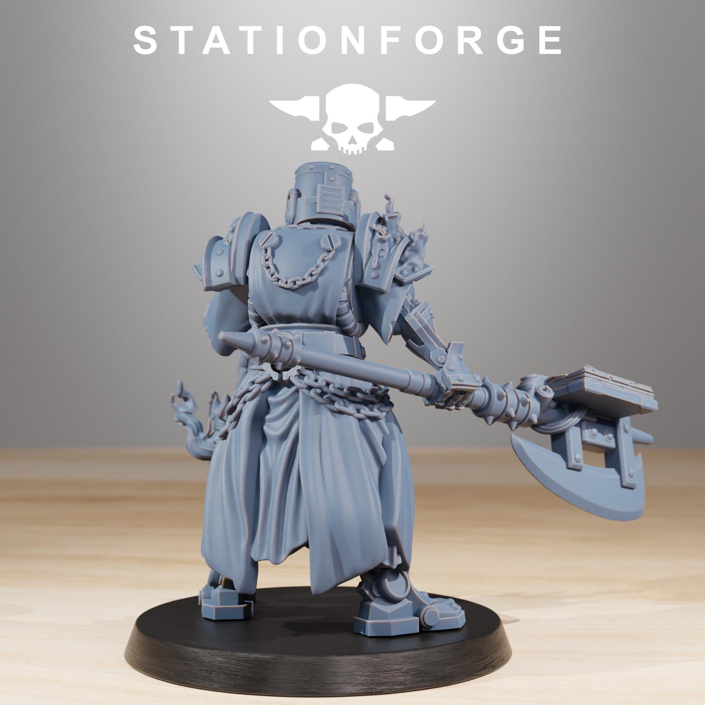 Frontliners Leader, Space Techno-bots, modular Sci-Fi warriors by STATIONFORGE, Sci-Fi Wargames Cyber-themed Grimdark miniatures