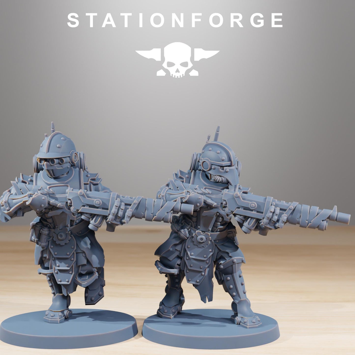 Frontliners Infantry, Space Techno-bots, modular Sci-Fi warriors by STATIONFORGE, Sci-Fi Wargames Cyber-themed Grimdark miniatures