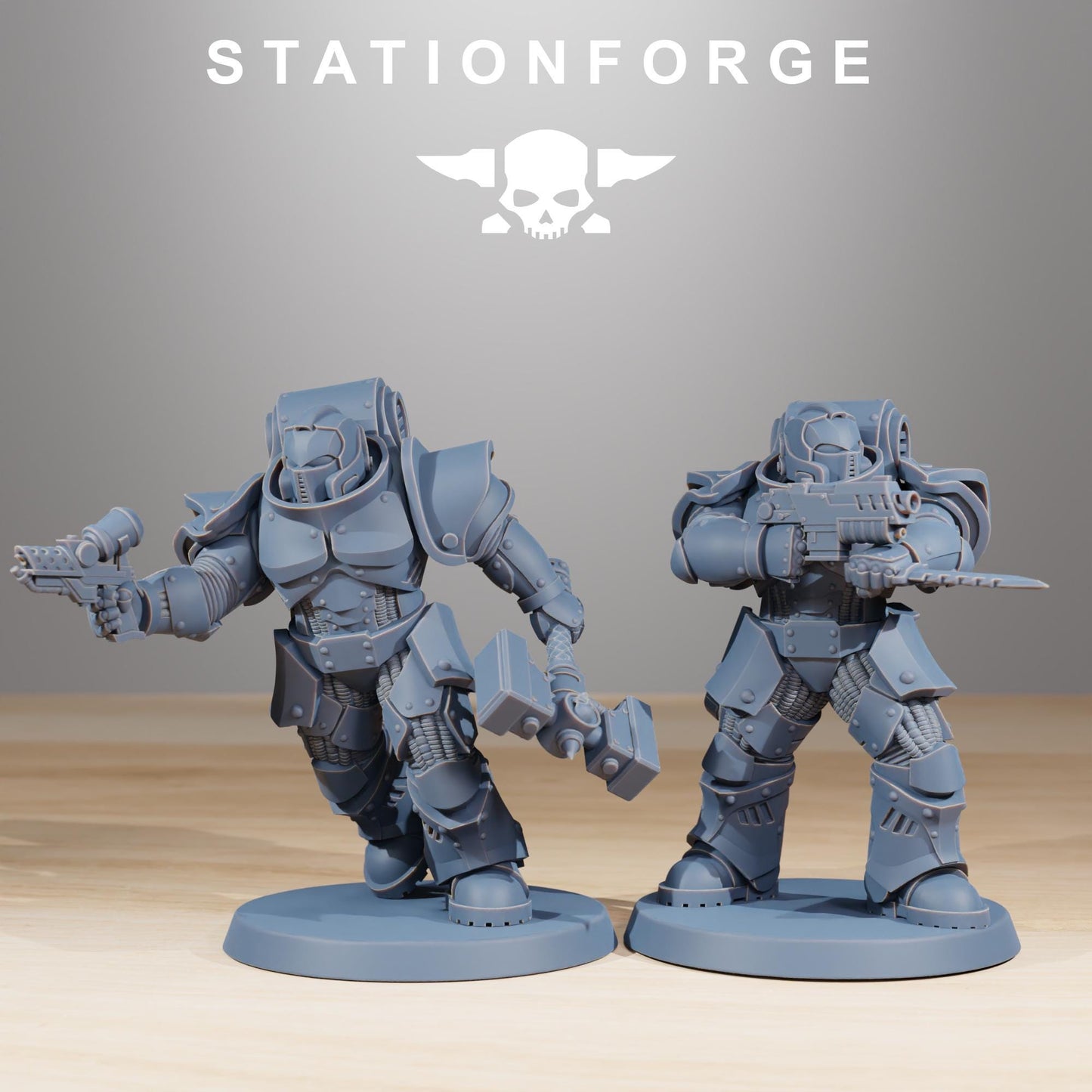 Socratis Melee Infantry, Modular Sci-Fi Marine warriors by STATIONFORGE, Grimdark Wargames Proxy