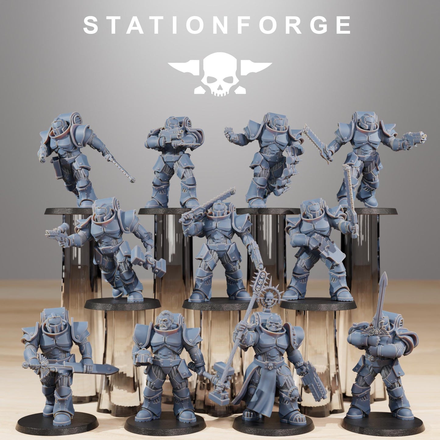 Socratis Melee Infantry, Modular Sci-Fi Marine warriors by STATIONFORGE, Grimdark Wargames Proxy