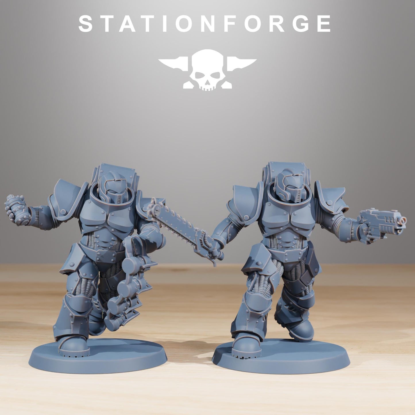Socratis Melee Infantry, Modular Sci-Fi Marine warriors by STATIONFORGE, Grimdark Wargames Proxy