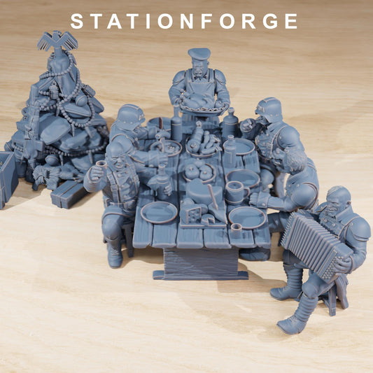 GrimGuard Holiday Feast, Death Korps Proxy, Sci-Fi Wargames Miniatures by STATIONFORGE