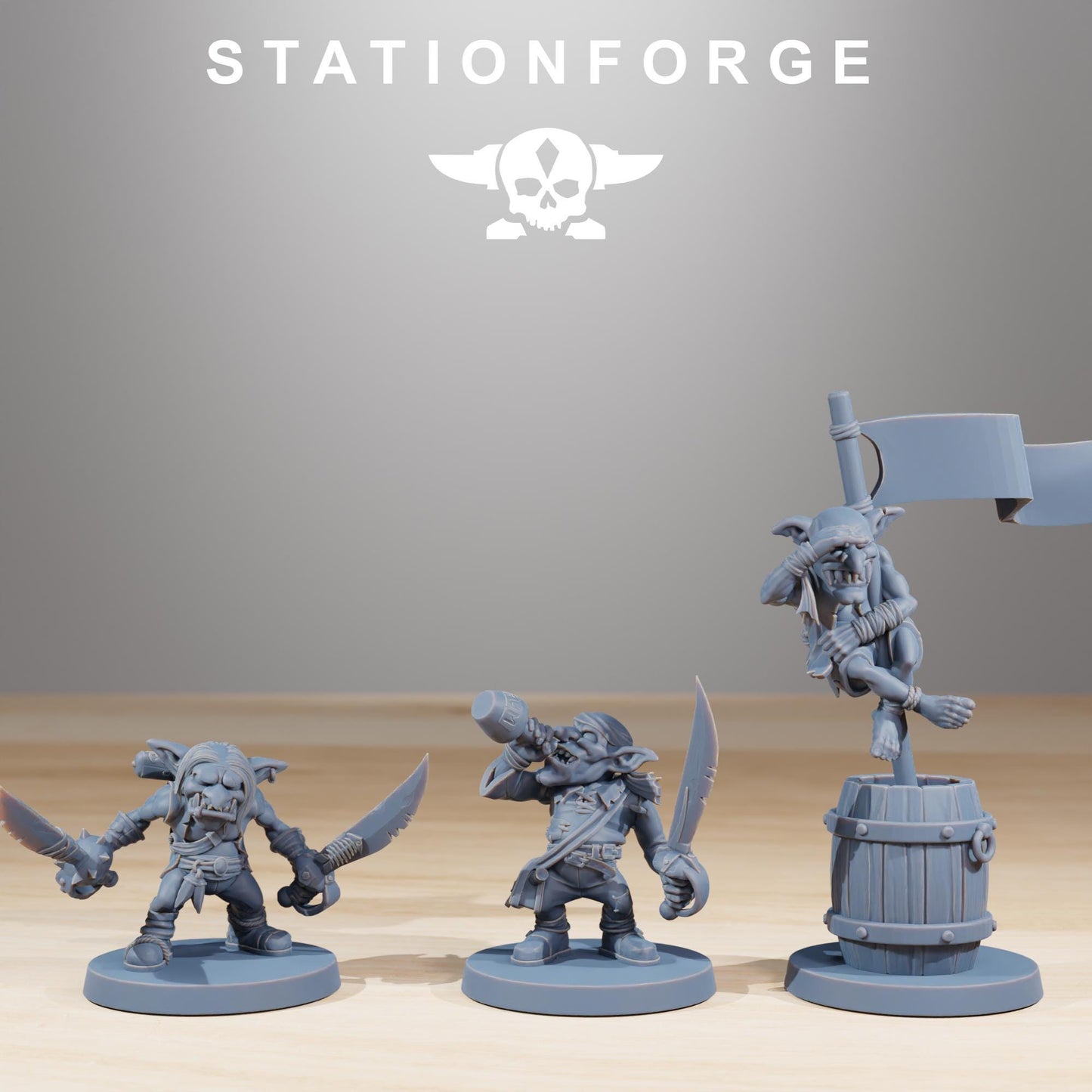 Gobs Pirates, Space-Faring Orkish Menace Sculpted by STATIONFORGE, Grimdark Compatible, Sci-Fi Wargame Scale
