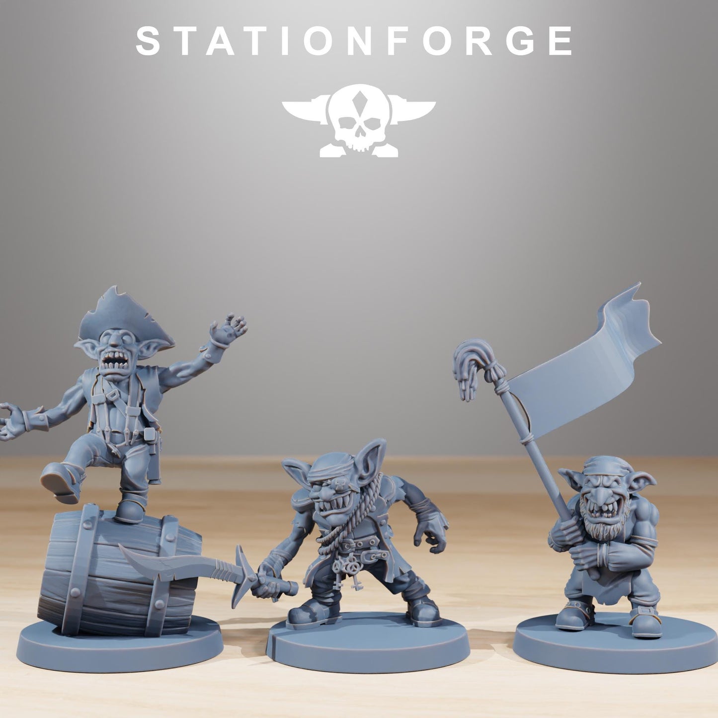 Gobs Pirates, Space-Faring Orkish Menace Sculpted by STATIONFORGE, Grimdark Compatible, Sci-Fi Wargame Scale