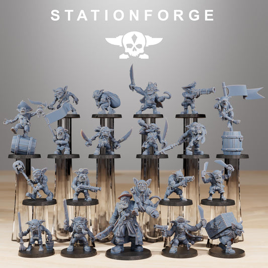 Gobs Pirates, Space-Faring Orkish Menace Sculpted by STATIONFORGE, Grimdark Compatible, Sci-Fi Wargame Scale