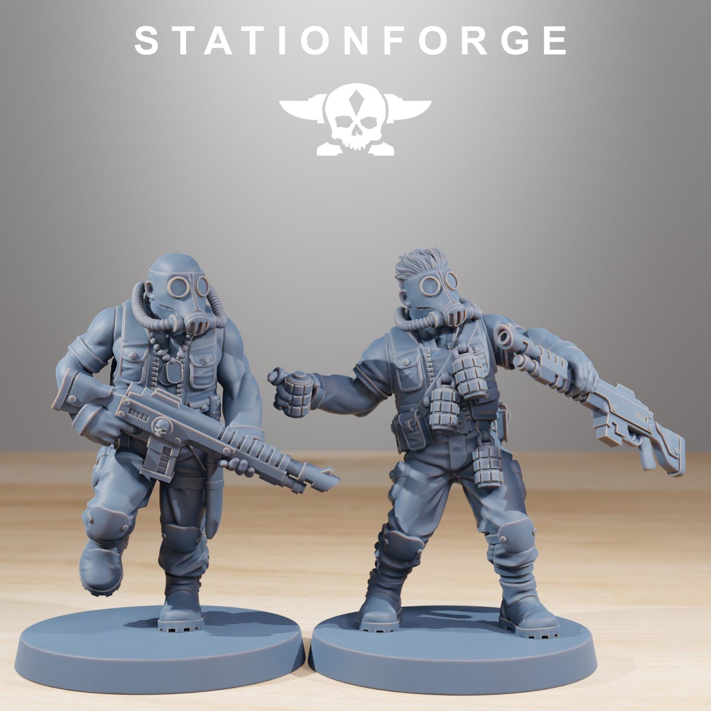 GrimGuard Jungle Fighters, Death Korps Proxy, Sci-Fi Wargames Miniatures by STATIONFORGE