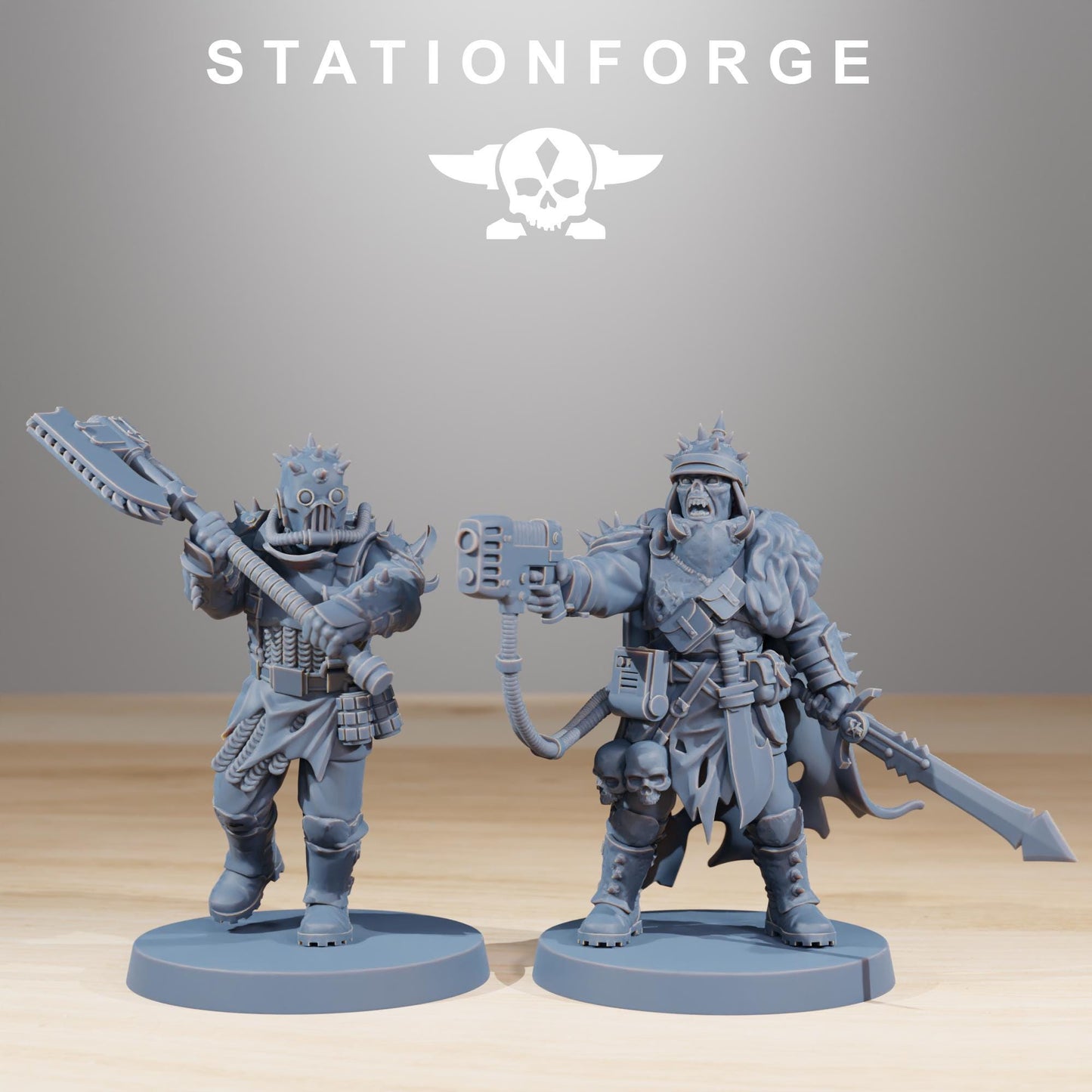 Corrupted Guard The Forsaken, Chaos Worshipper Sci-Fi Wargames Miniatures by STATIONFORGE, Corrupted Imperial Guard
