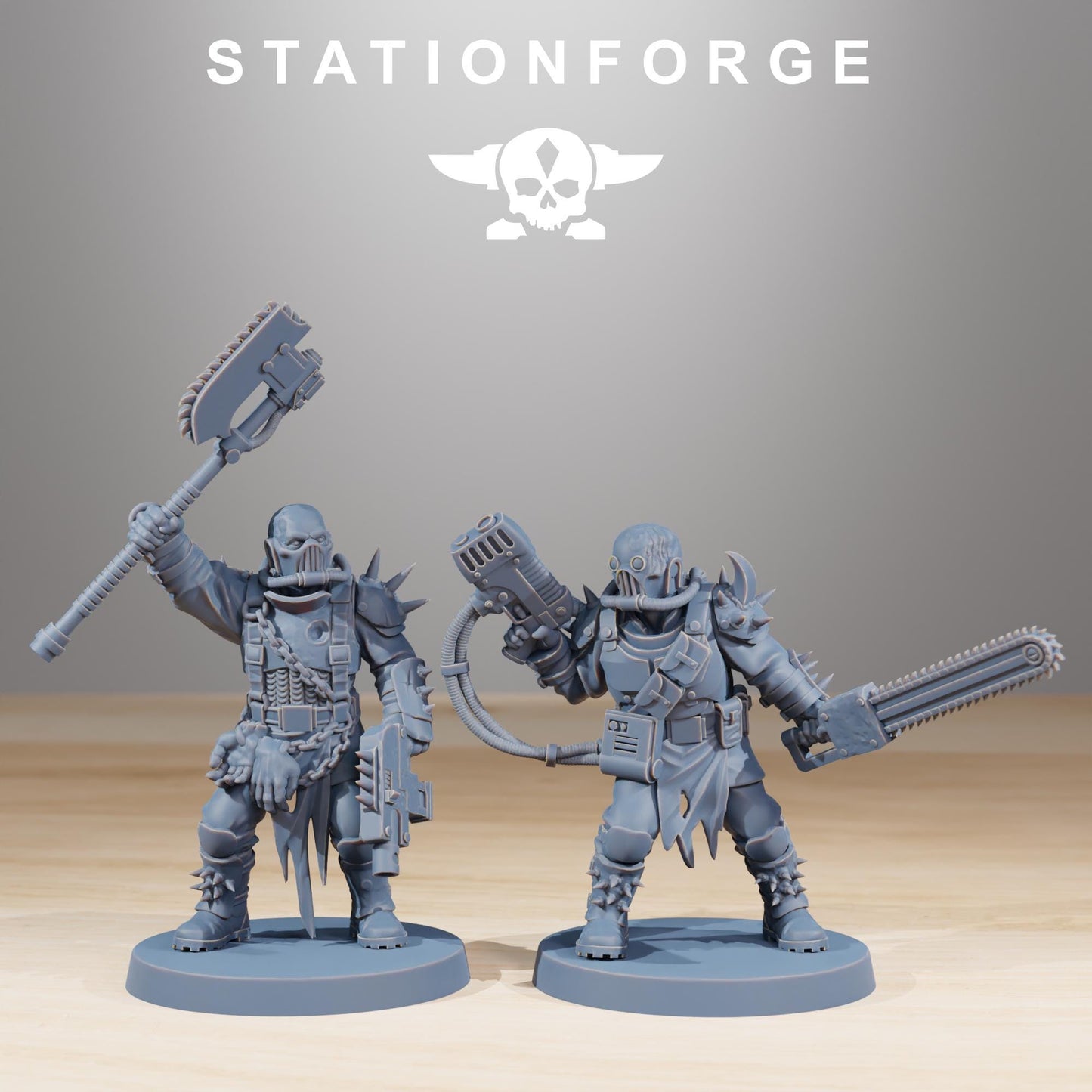 Corrupted Guard The Forsaken, Chaos Worshipper Sci-Fi Wargames Miniatures by STATIONFORGE, Corrupted Imperial Guard