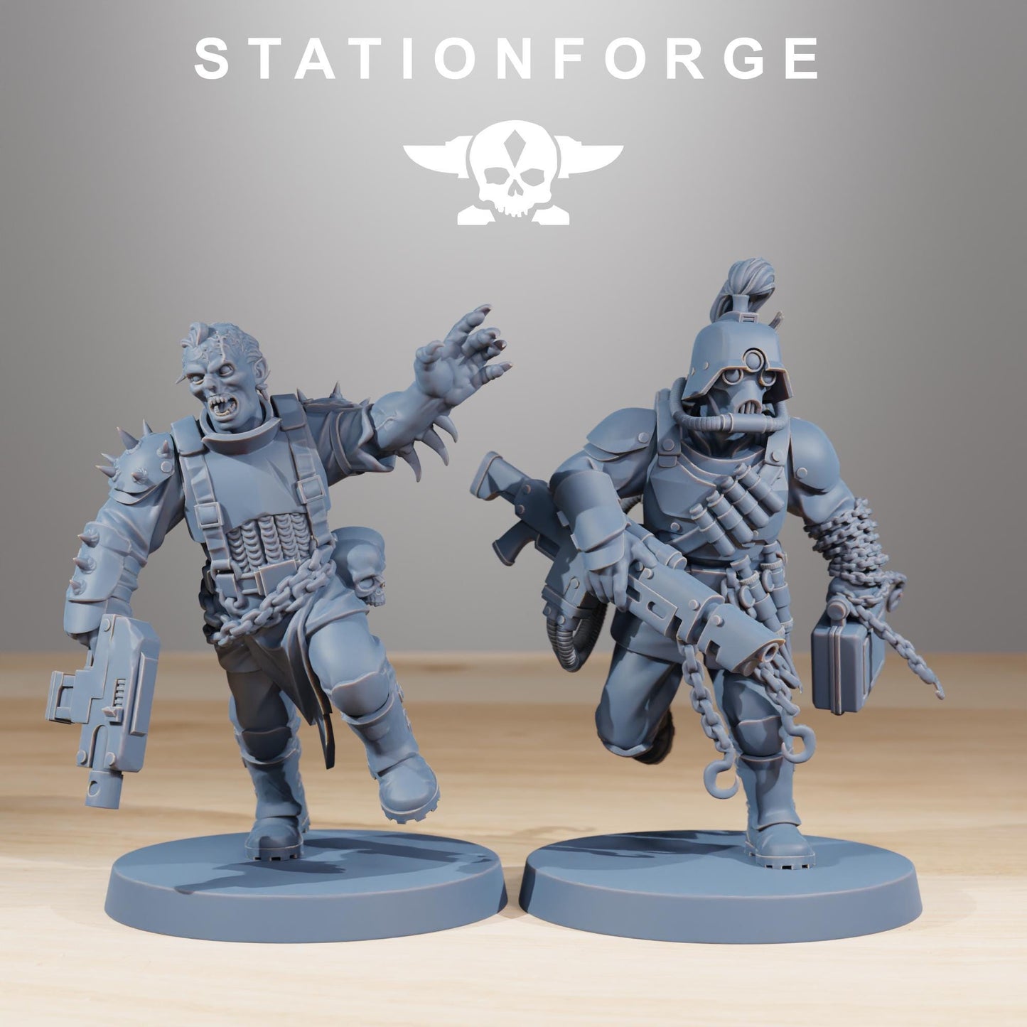Corrupted Guard The Forsaken, Chaos Worshipper Sci-Fi Wargames Miniatures by STATIONFORGE, Corrupted Imperial Guard