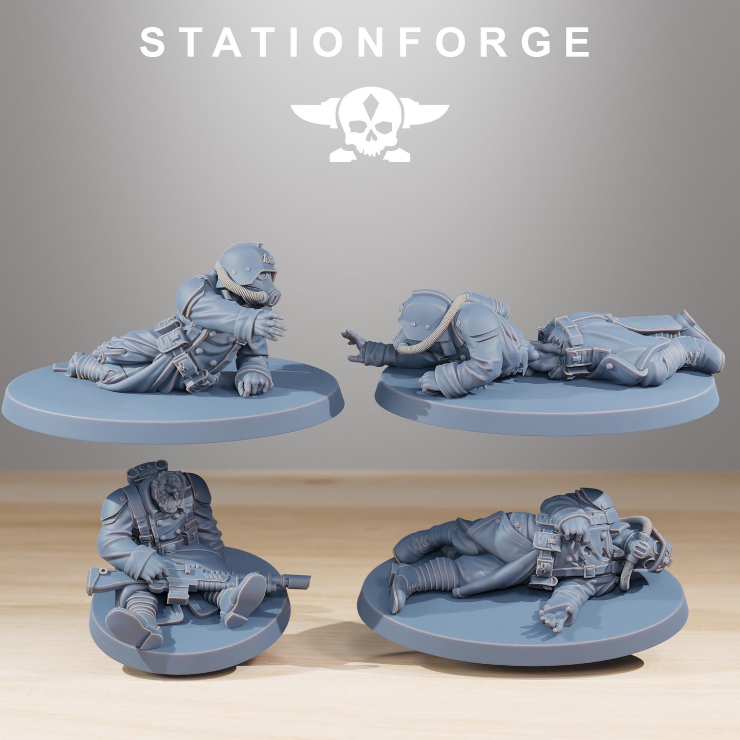 GrimGuard The Fallen, Death Korps Proxy, Sci-Fi Wargames Miniatures by STATIONFORGE