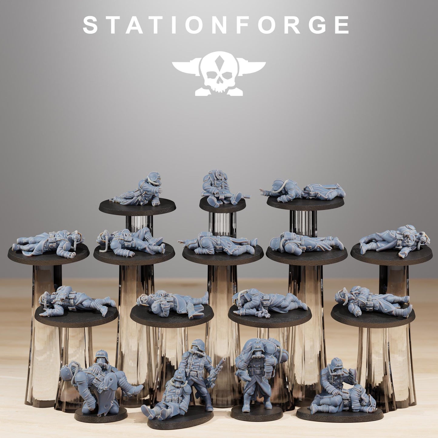 GrimGuard The Fallen, Death Korps Proxy, Sci-Fi Wargames Miniatures by STATIONFORGE