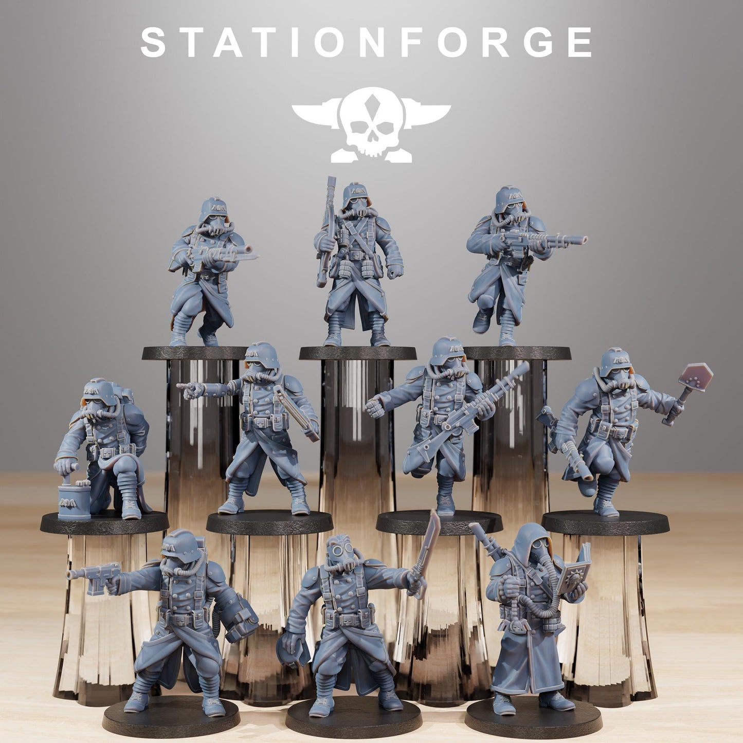 GrimGuard Acolytes, Death Korps Proxy, Sci-Fi Wargames Miniatures by STATIONFORGE