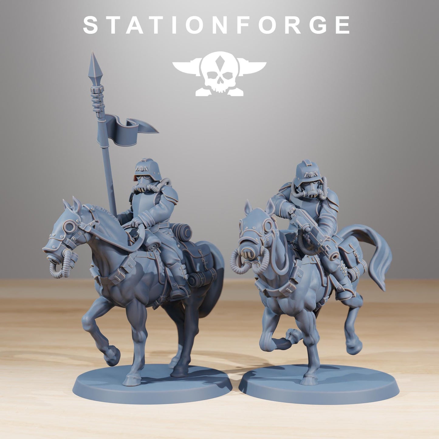 GrimGuard Cavalry, Modular Set Miniatures by STATIONFORGE,  Imperial guard cavalry regiment