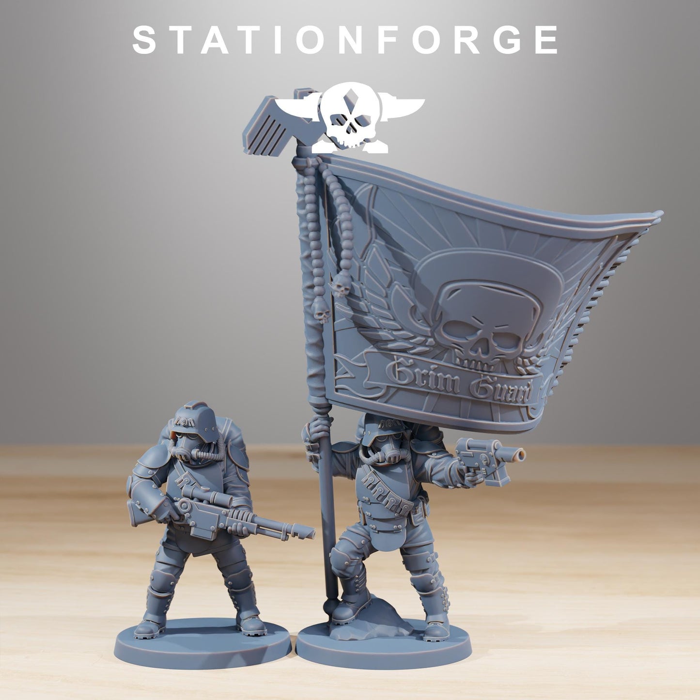 GrimGuard Ironclads, Death Korps Proxy, Sci-Fi Wargames Miniatures by STATIONFORGE