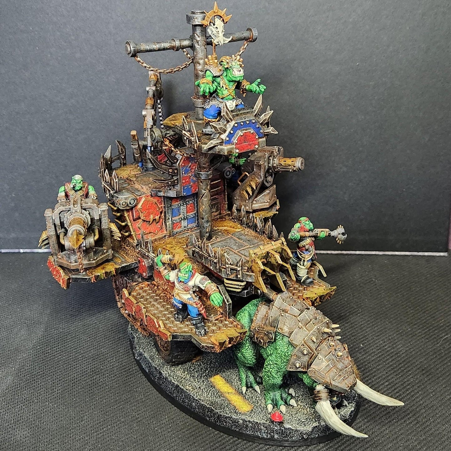 Orkaz Death Mounta, Space-Faring Orkish Menace Sculpted by STATIONFORGE, Grimdark Compatible, Scaled for Sci-Fi Miniature Wargames