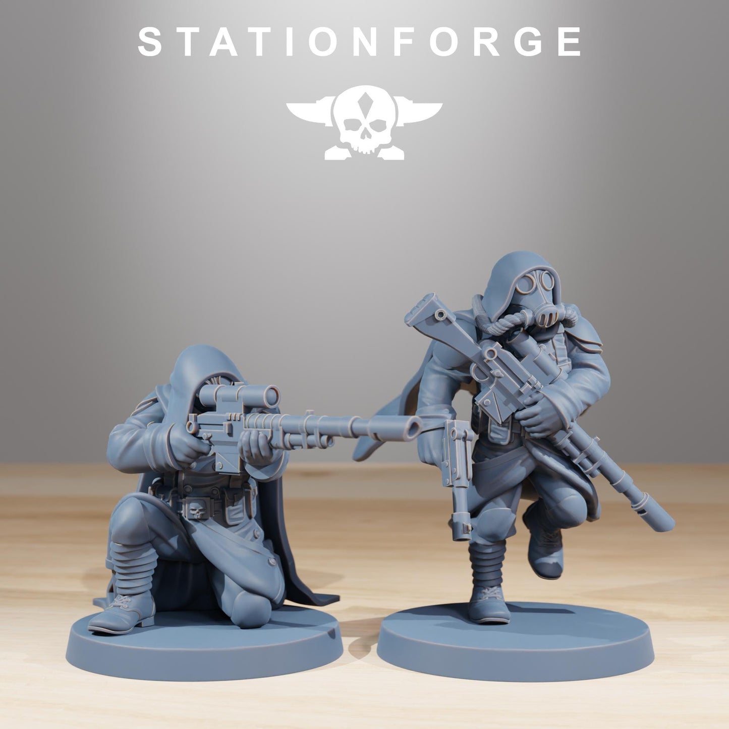 GrimGuard Marksmen, Death Korps Proxy, Sci-Fi Wargames Miniatures by STATIONFORGE