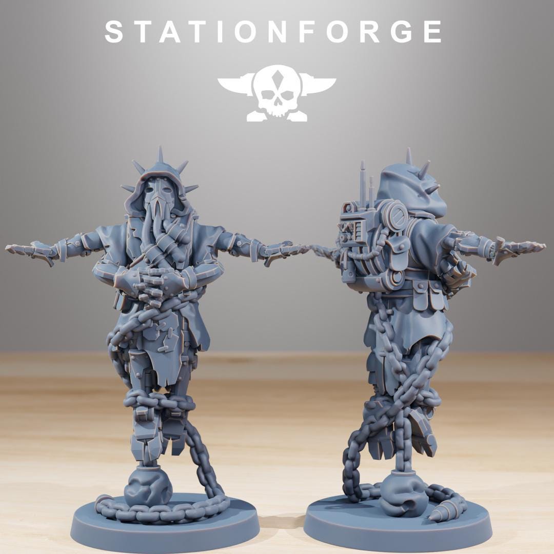 Scavenger Rangers Builder Kit, Space Techno-bots, modular Sci-Fi warriors by STATIONFORGE, Sci-Fi Wargames Cyber-themed Grimdark miniatures