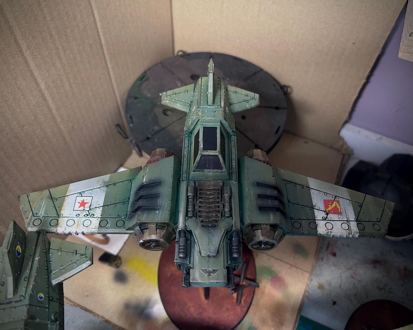 GrimGuard SF-19A Fighter Plane, Modular Sci-Fi Guardsmen Warplane by STATIONFORGE, Sci-fi Wargames Proxy, Imperial Guard Transport
