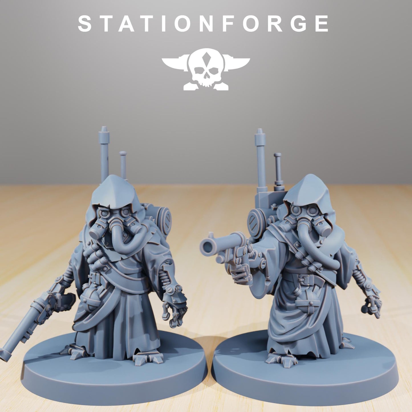 Scavenger Junkards, Space Techno-bots, modular Sci-Fi warriors by STATIONFORGE, Sci-Fi Wargames Cyber-themed Grimdark miniatures