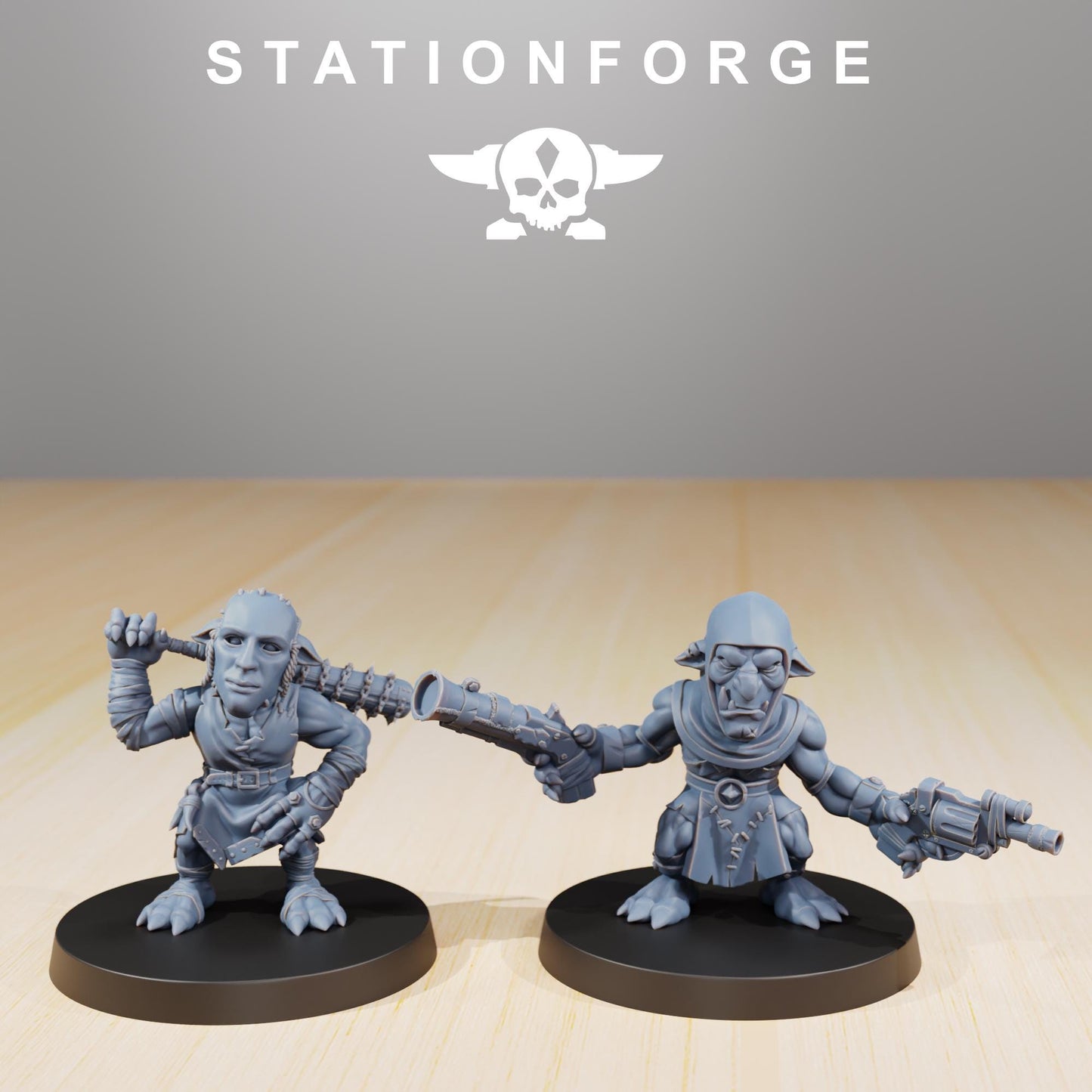 Orkaz Goblins, Space-Faring Orkish Menace Sculpted by STATIONFORGE, Grimdark Compatible, Sci-Fi Wargame Scale