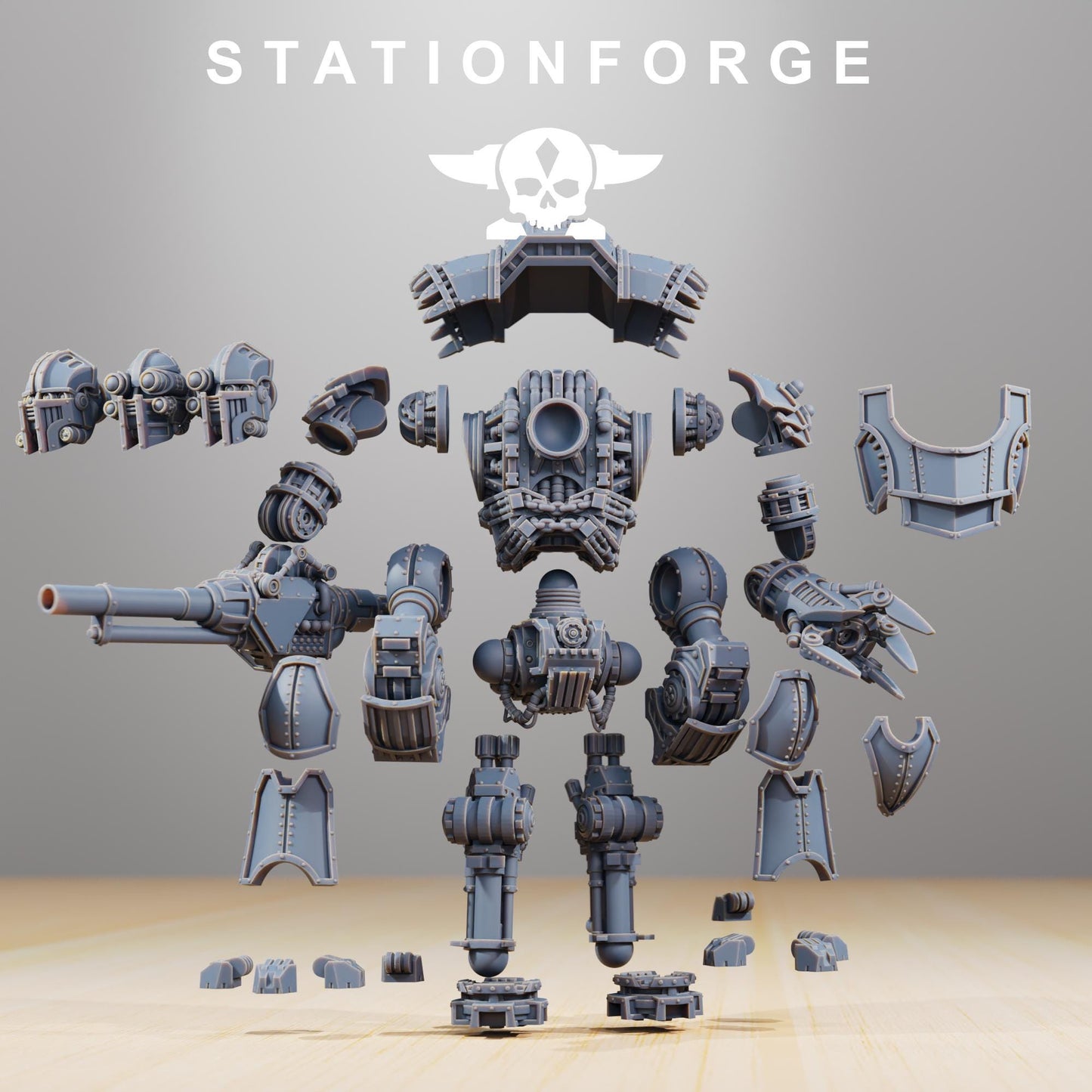 Scavenger Defender Mk1, Modular Sci-Fi Titanic Warbot by STATIONFORGE, Grimdark Wargames Proxy