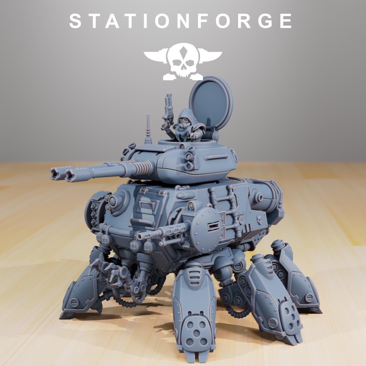 Scavenger Tank, Space Techno-bots, modular Sci-Fi warriors by STATIONFORGE, Sci-Fi Wargames Cyber-themed Grimdark miniatures
