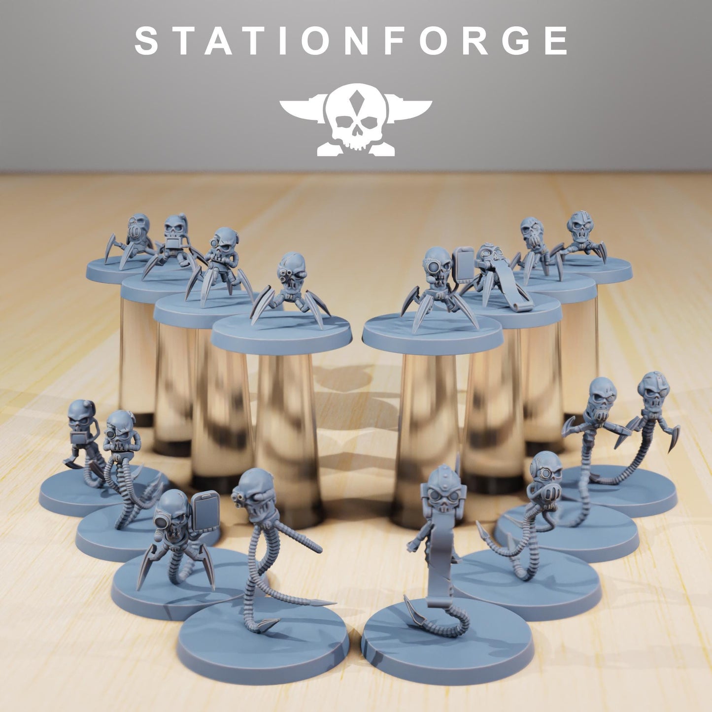 Scavenger Servonators, Mechanical Drone Bots, Sci-Fi Wargames Miniatures by STATIONFORGE