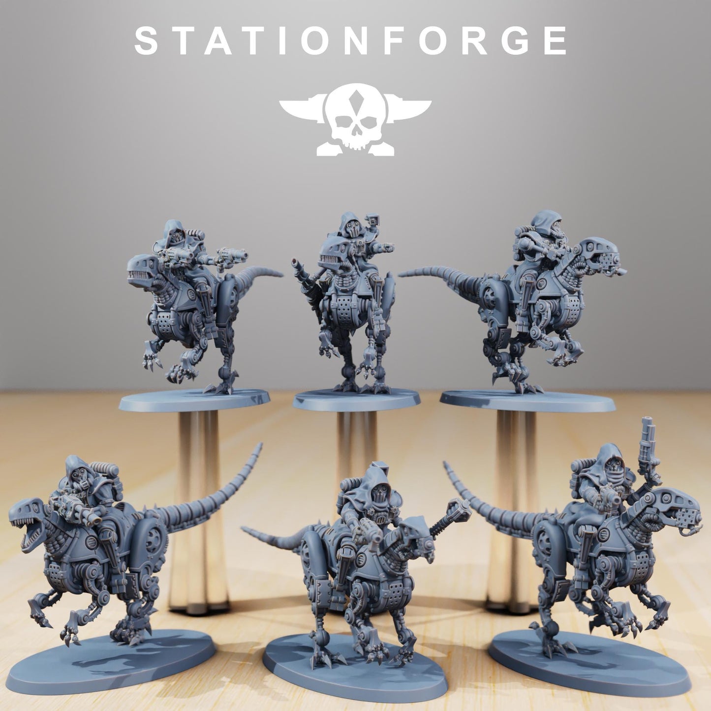 Scavenger Riders, Space Techno-bots, modular Sci-Fi warriors by STATIONFORGE, Sci-Fi Wargames Cyber-themed Grimdark miniatures