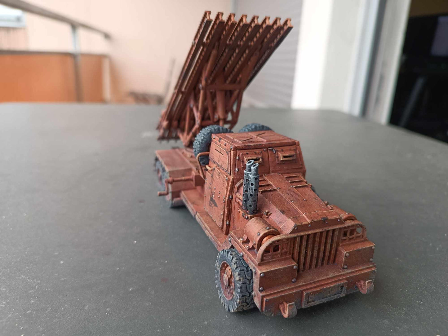 GrimGuard - SF-31J Artillery Truck, Modular Sci-Fi Guardsmen Vehicle by STATIONFORGE, Sci-fi Wargames Proxy, Imperial Guard Transport Truck