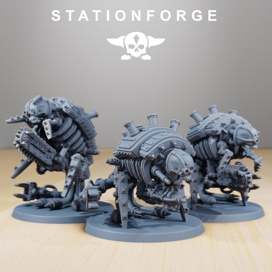 Scavenger Assassinators, Space Techno-bots, modular Sci-Fi warriors by STATIONFORGE, Sci-Fi Wargames Cyber-themed Grimdark miniatures