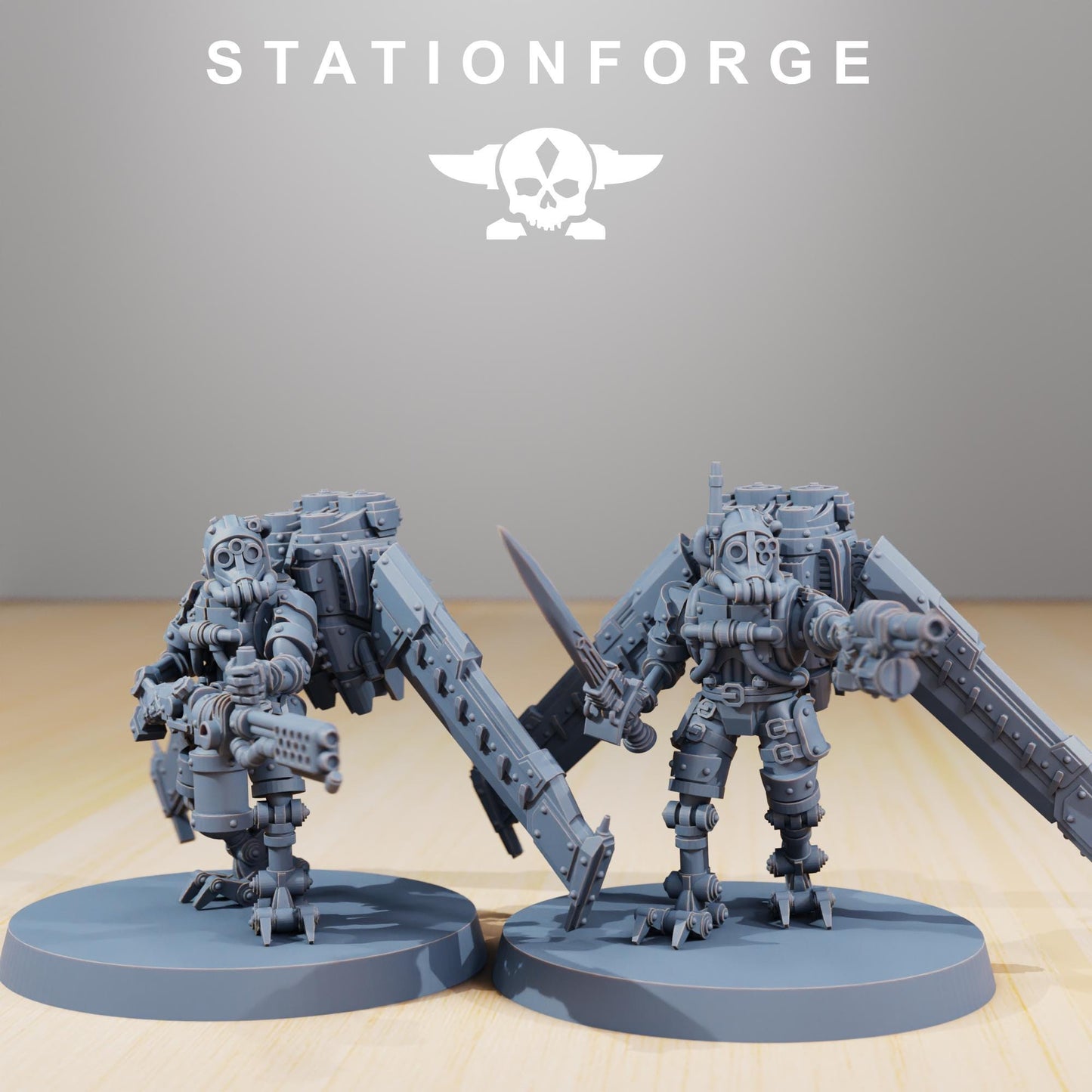 Scavenger Operators, Space Techno-bots, modular Sci-Fi warriors by STATIONFORGE, Sci-Fi Wargames Cyber-themed Grimdark miniatures