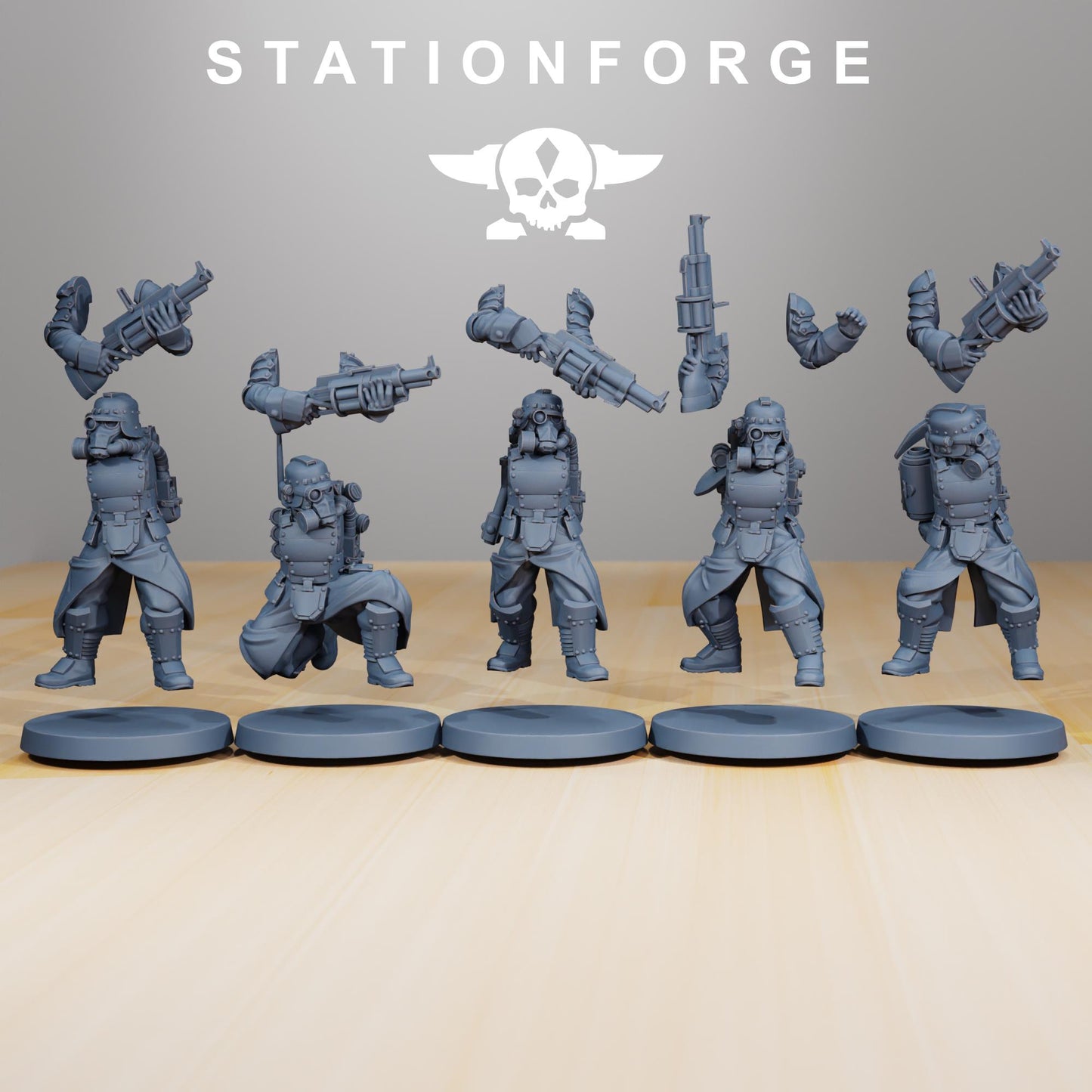 GrimGuard - Tinkers, Death Korps Proxy, Sci-Fi Wargames Miniatures by STATIONFORGE