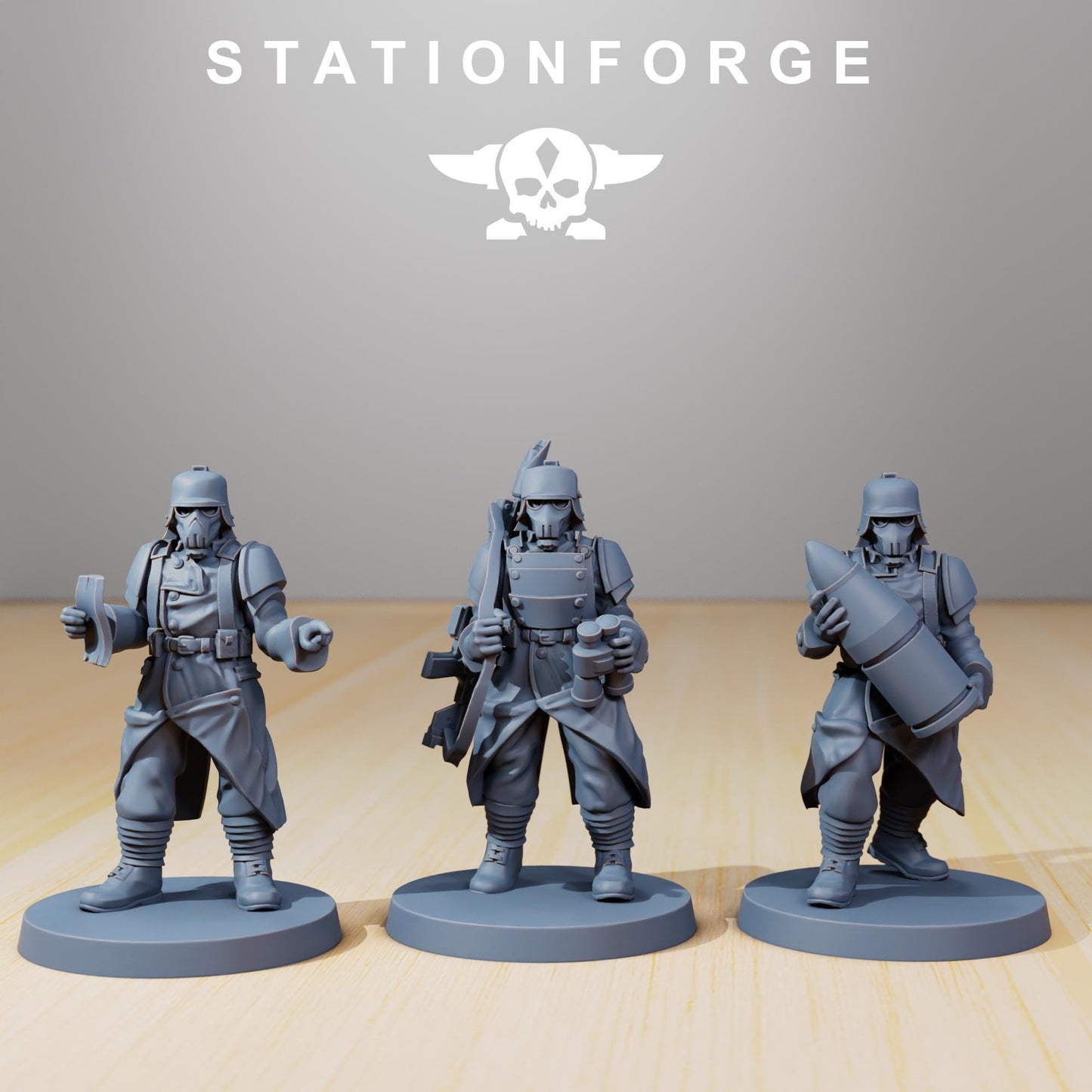 GrimGuard - Artillery, Modular Sci-Fi Artillery by STATIONFORGE, Sci-fi Wargames Proxy, Imperial Guard Army Long Range Artillery Proxy